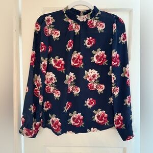 Forever 21 Blue Peter Pan Collar Blouse with Buttoned Design